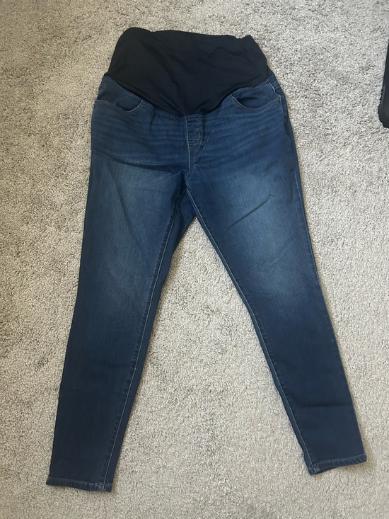 Ingrid & Isabel Denim - Ingrid & Isabel Blue Maternity Skinny Jeans with Black Waist Panel